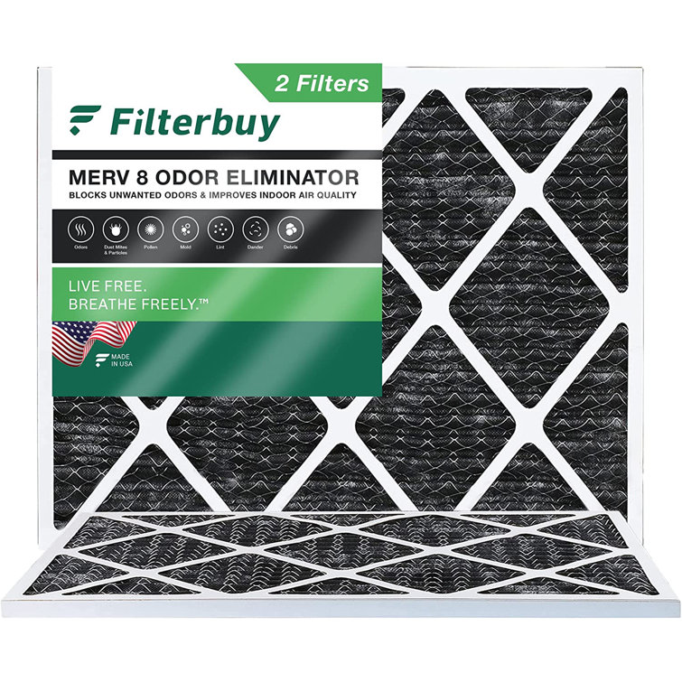 Filterbuy 18 x 20 x 1 Air Filter MERV 8 Odour Eliminator, Pleated HVAC